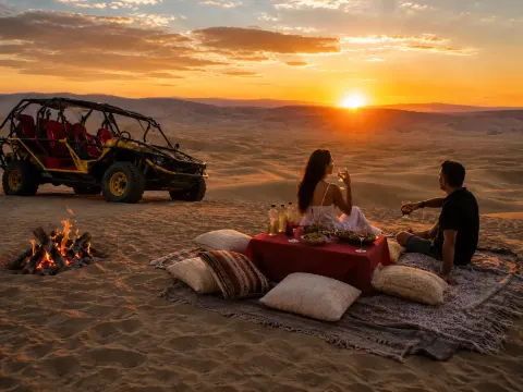 Tour al Oasis Huacachina con picnic, buggy y atardecer en el desierto